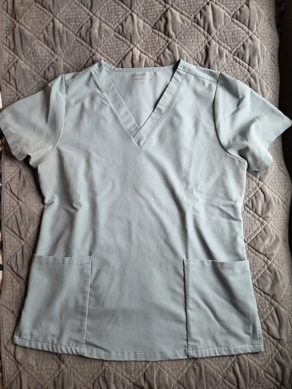 Womens Mandala Scrub Top Tourmaline Light Blue Medium